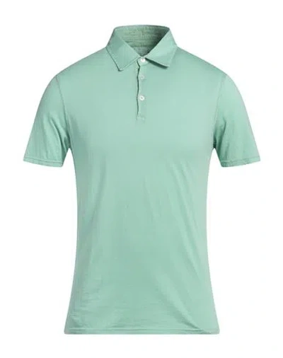 Fedeli Man Polo Shirt Light Green Size 40 Cotton In Green