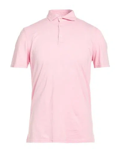 Fedeli Man Polo Shirt Light Pink Size 38 Organic Cotton