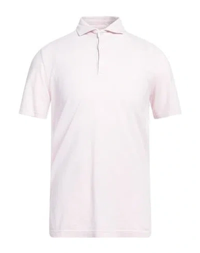 Fedeli Man Polo Shirt Light Pink Size 40 Cotton