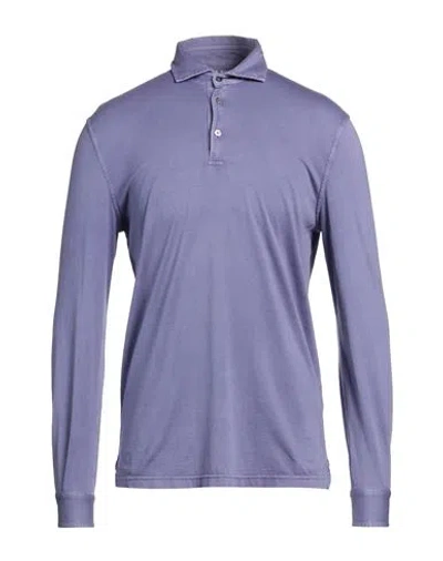 Fedeli Man Polo Shirt Light Purple Size 40 Cotton, Organic Cotton In Purple