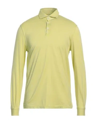 Fedeli Man Polo Shirt Pastel Yellow Size 40 Cotton, Organic Cotton In Yellow