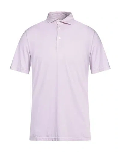 Fedeli Man Polo Shirt Lilac Size 38 Cotton In Purple