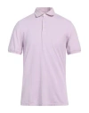 Fedeli Man Polo Shirt Lilac Size 38 Cotton In Purple