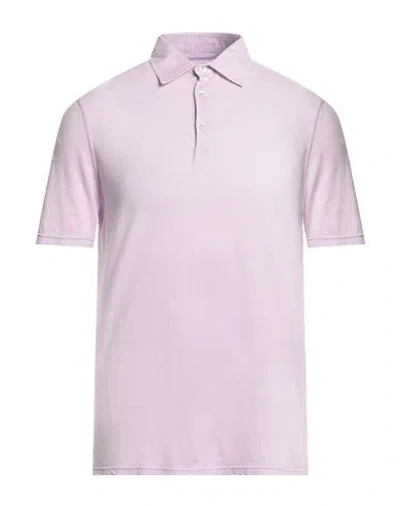 Fedeli Man Polo Shirt Lilac Size 40 Cotton In Purple