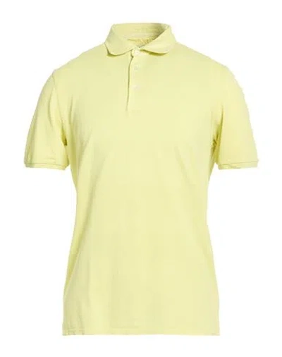 Fedeli Man Polo Shirt Lime Green Size 40 Cotton In Yellow