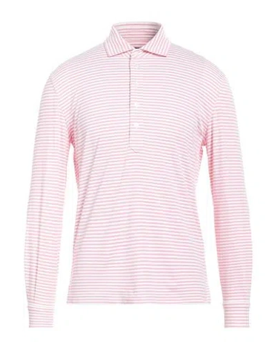 Fedeli Man Polo Shirt Magenta Size 42 Cotton, Polyamide, Elastane In Pink