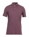 Fedeli Man Polo Shirt Mauve Size 38 Cotton, Elastane In Purple