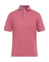 Fedeli Man Polo Shirt Mauve Size 50 Cotton In Pink