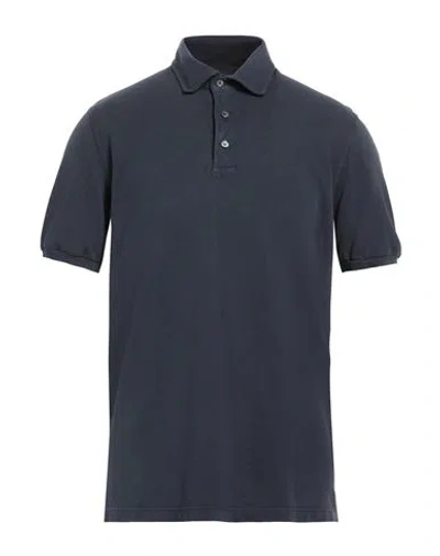 Fedeli Man Polo Shirt Midnight Blue Size 48 Cotton