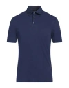 Fedeli Man Polo Shirt Midnight Blue Size 42 Cotton