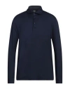 Fedeli Long Sleeve Polo In Organic Cotton In Blue
