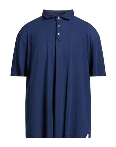 Fedeli Man Polo Shirt Midnight Blue Size 52 Cotton