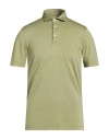 Fedeli Man Polo Shirt Military Green Size 38 Organic Cotton