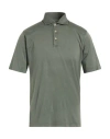 Fedeli Man Polo Shirt Military Green Size 40 Cotton