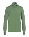 Fedeli Man Polo Shirt Military Green Size 40 Cotton, Organic Cotton