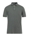 Fedeli Man Polo Shirt Military Green Size 46 Cotton