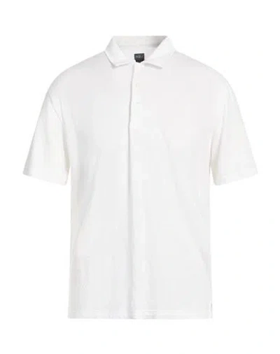 Fedeli Man Polo Shirt Off White Size 42 Linen, Elastane