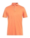 Fedeli Man Polo Shirt Orange Size 40 Cotton