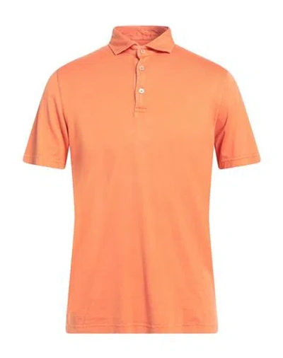 Fedeli Man Polo Shirt Orange Size 40 Cotton