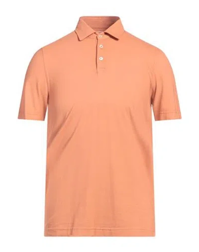 FEDELI FEDELI MAN POLO SHIRT ORANGE SIZE 40 COTTON, ELASTANE