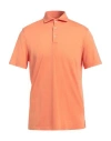 Fedeli Man Polo Shirt Rust Size 50 Cotton In Orange