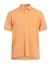 Fedeli Man Polo Shirt Orange Size 42 Cotton In Orange