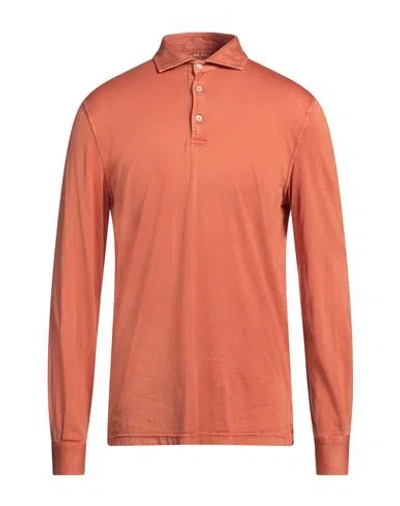Fedeli Man Polo Shirt Orange Size 42 Cotton, Organic Cotton