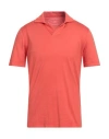 Fedeli Man Polo Shirt Orange Size 42 Organic Cotton