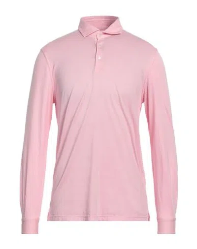 Fedeli Man Polo Shirt Pink Size 40 Cotton, Organic Cotton