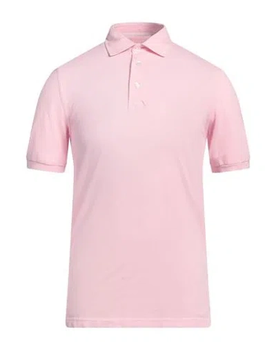 Fedeli Man Polo Shirt Pink Size 46 Cotton