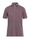 Fedeli Man Polo Shirt Plum Size 42 Cotton In Purple