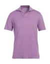 Fedeli Man Polo Shirt Purple Size 38 Organic Cotton