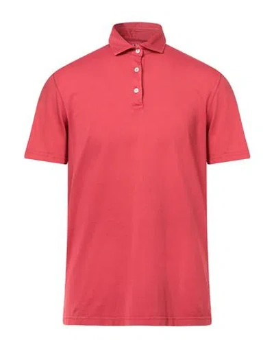 Fedeli Man Polo Shirt Red Size 40 Organic Cotton