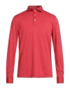 Fedeli Man Polo Shirt Red Size 44 Cotton In Pink