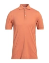 Fedeli Man Polo Shirt Rust Size 50 Cotton In Red