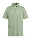 Fedeli Man Polo Shirt Sage Green Size 46 Cotton