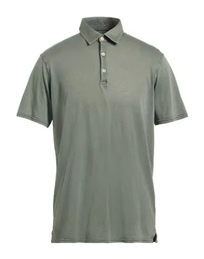 Fedeli Man Polo Shirt Sage Green Size 46 Cotton