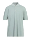 Fedeli Man Polo Shirt Sage Green Size 50 Cotton