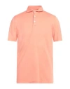 Fedeli Man Polo Shirt Mandarin Size 40 Organic Cotton In Pink