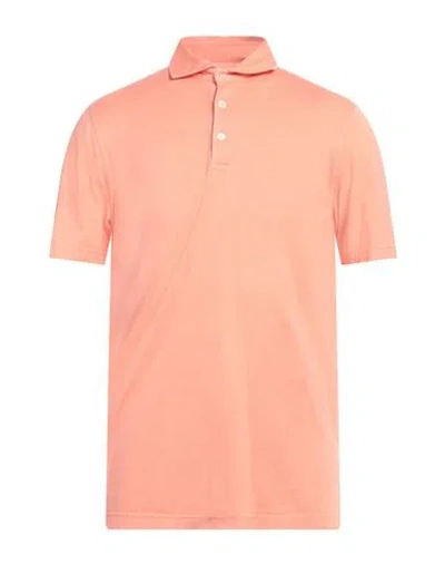 Fedeli Man Polo Shirt Salmon Pink Size 40 Cotton