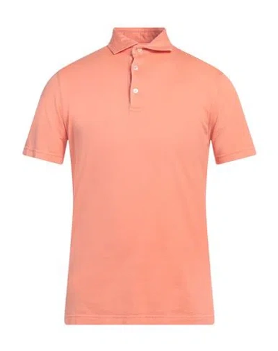FEDELI FEDELI MAN POLO SHIRT SALMON PINK SIZE 40 COTTON