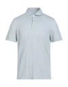 Fedeli Man Polo Shirt Sky Blue Size 38 Cotton, Linen In Blue