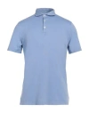 Fedeli Man Polo Shirt Sky Blue Size 40 Cotton