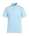 Fedeli Man Polo Shirt Sky Blue Size 42 Cotton