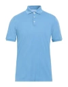 Fedeli Man Polo Shirt Sky Blue Size 44 Cotton