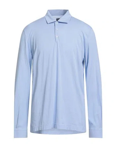 Fedeli Man Polo Shirt Sky Blue Size 48 Cotton