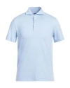 Fedeli Man Polo Shirt Sky Blue Size 50 Cotton, Nylon, Elastane