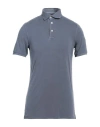 Fedeli Man Polo Shirt Slate Blue Size 38 Cotton In Gray