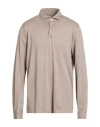 Fedeli Man Polo Shirt Taupe Size 48 Organic Cotton In Gray