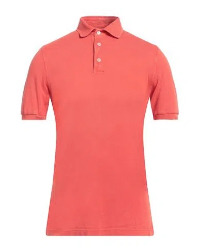 FEDELI FEDELI MAN POLO SHIRT TOMATO RED SIZE 38 COTTON